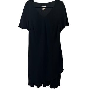 Dressbarn Woman 18W Black Dress‎ Short Sleeve Party Cocktail Asymmetrical